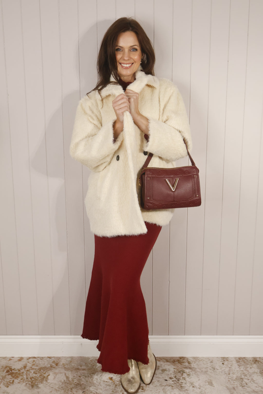 Stella Faux Fur Coat Cream