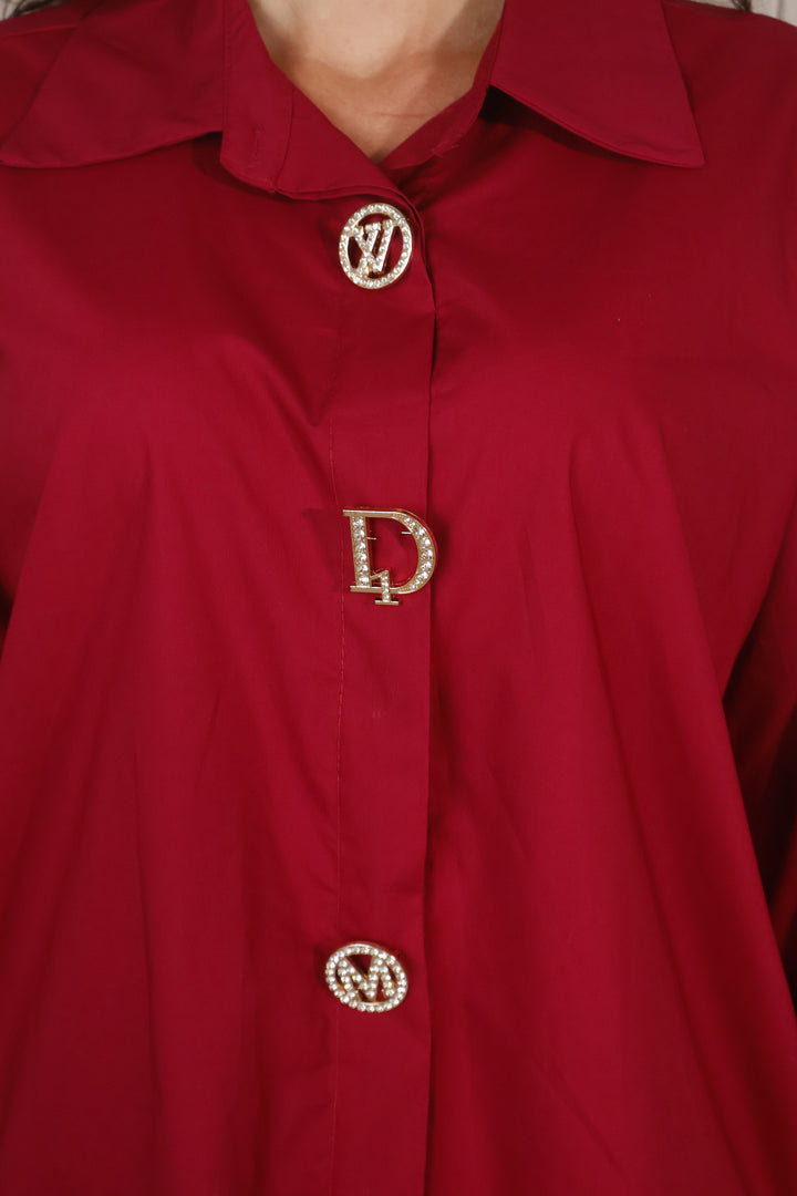Diora Cotton Shirt Wine