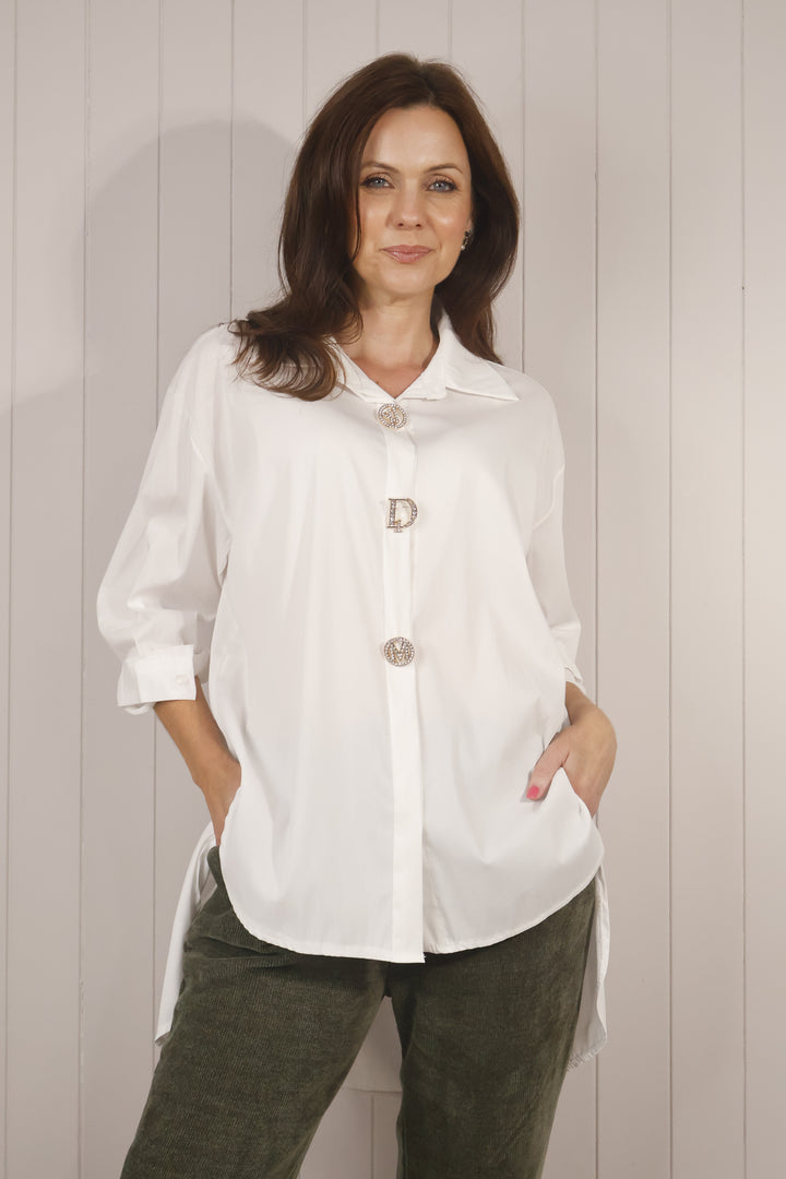 Diora Cotton Shirt White