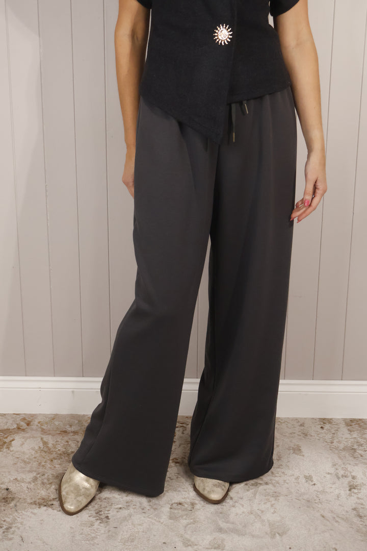 Lena Wide Leg Trousers Grey