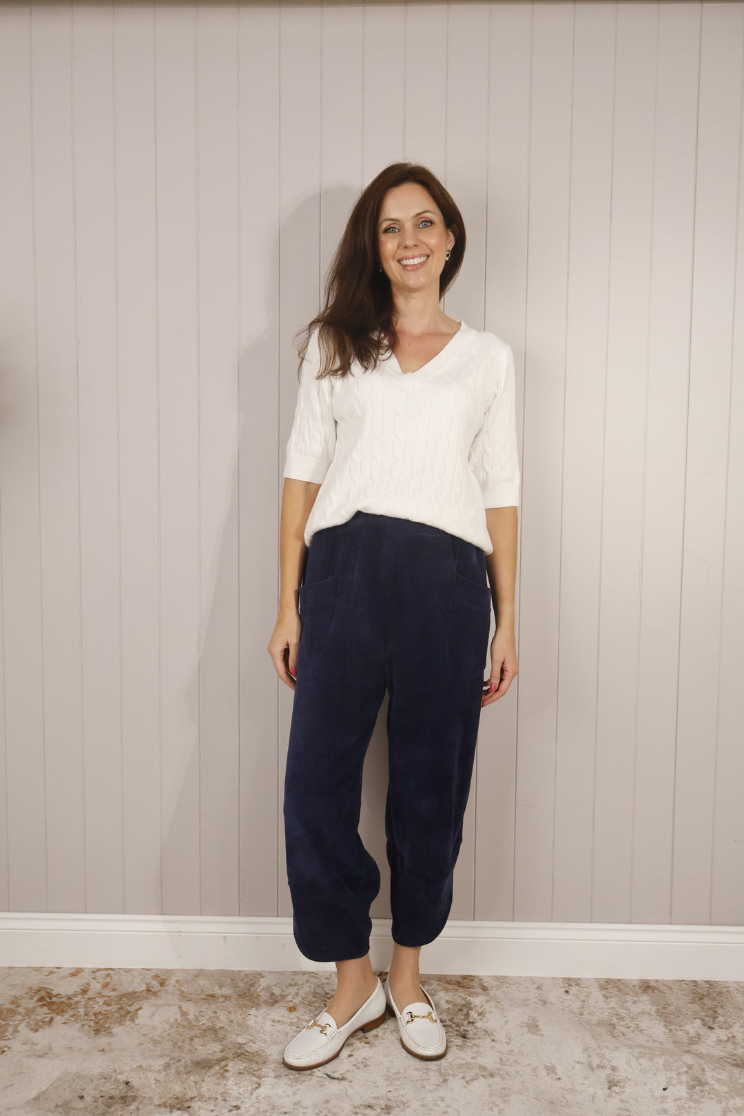 Tahlia Chenille Trousers Navy