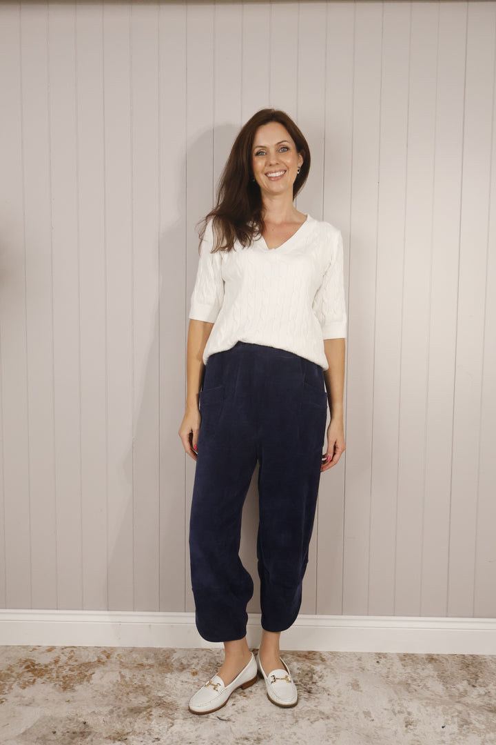 Tahlia Chenille Trousers Navy