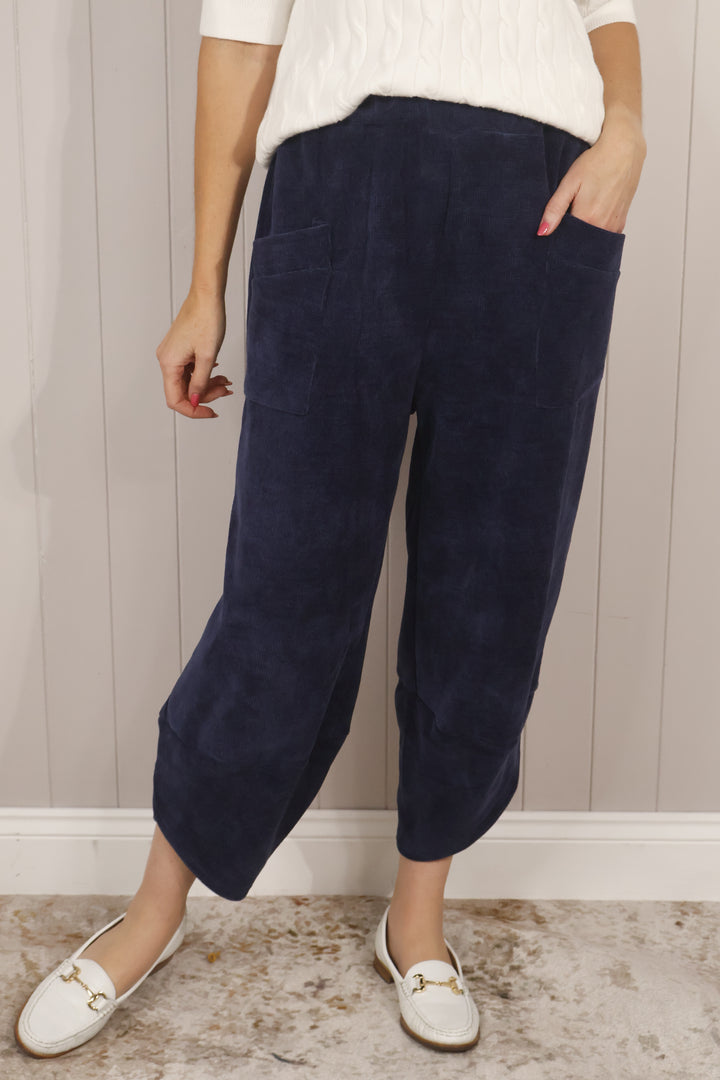 Tahlia Chenille Trousers Navy