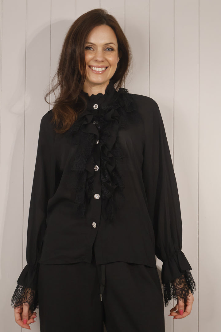 Veronica Lace Blouse Black