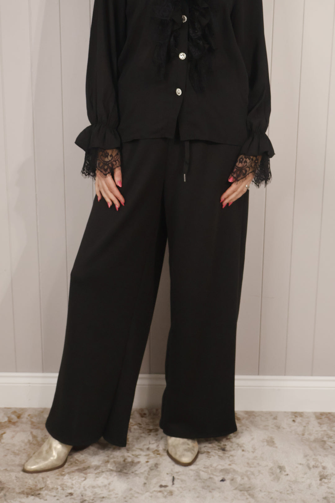 Lena Wide Leg Trousers Black