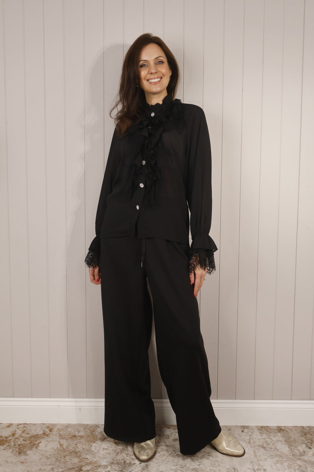 Lena Wide Leg Trousers Black
