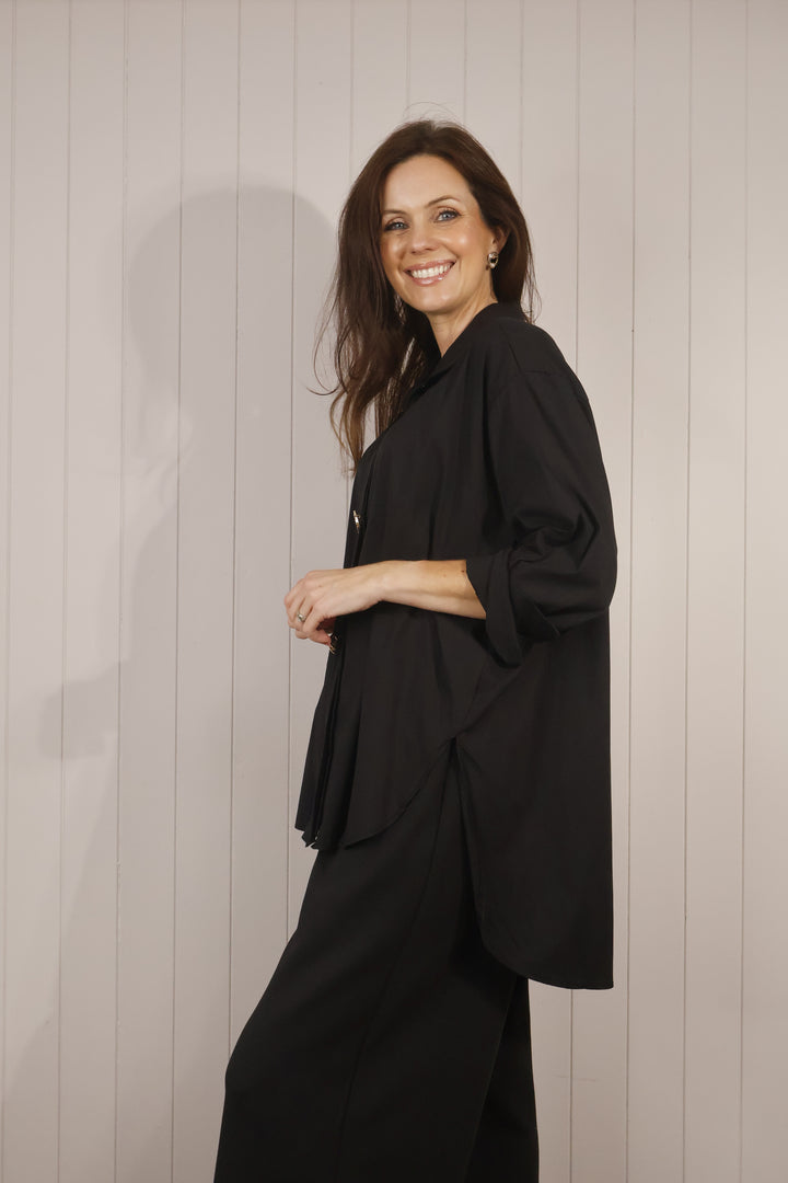 Diora Cotton Shirt Black