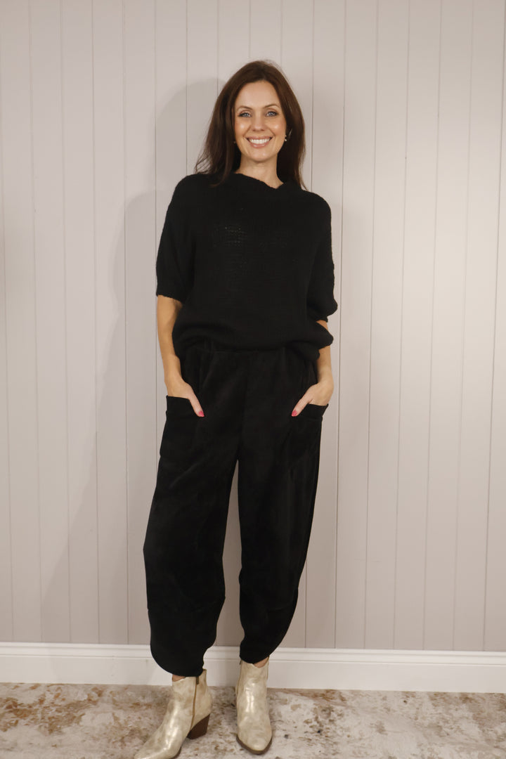 Tahlia Chenille Trousers Black
