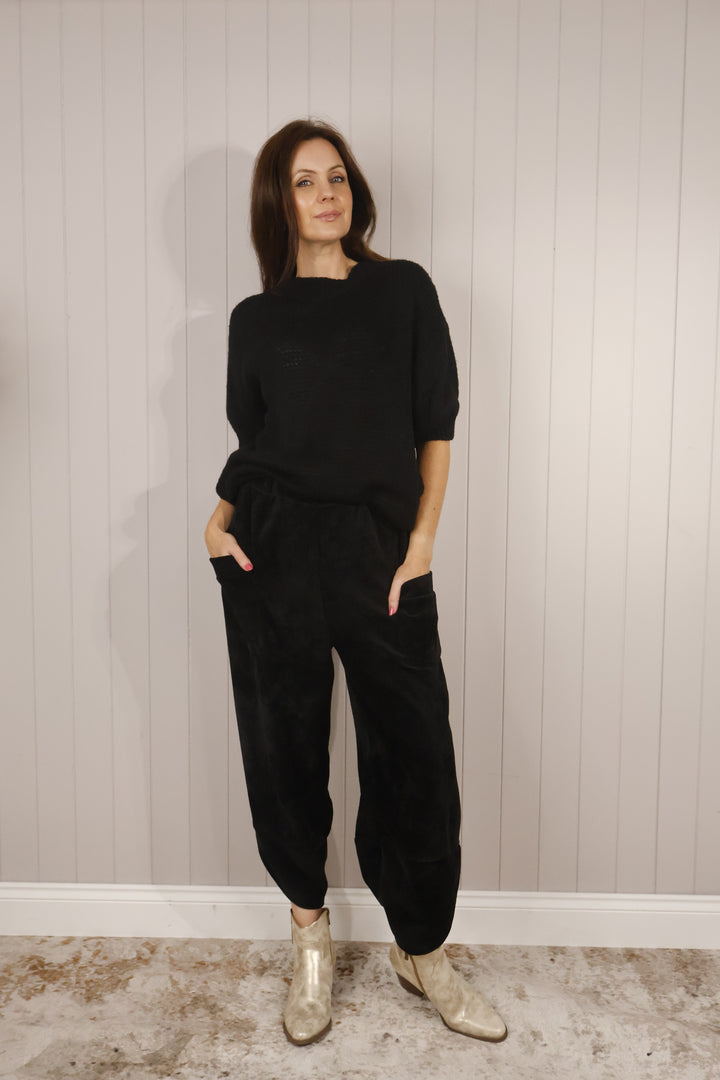 Tahlia Chenille Trousers Black