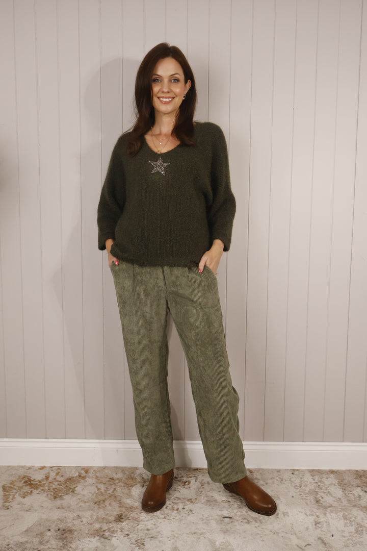 Cara Cord Trousers Khaki