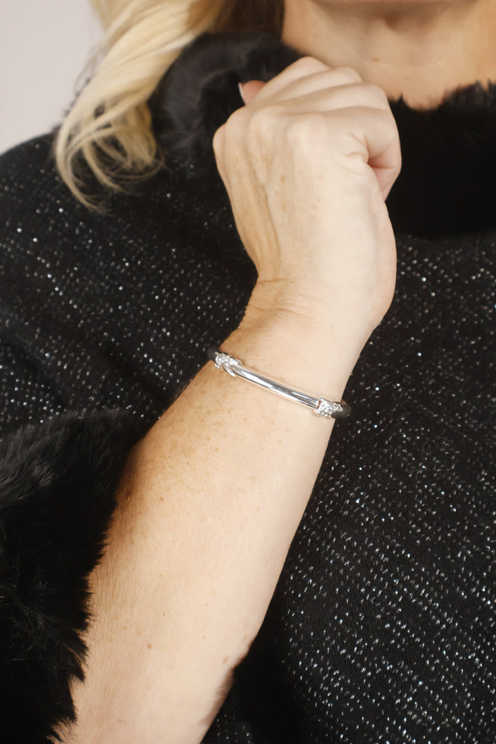 Camila Cross Bangle Silver