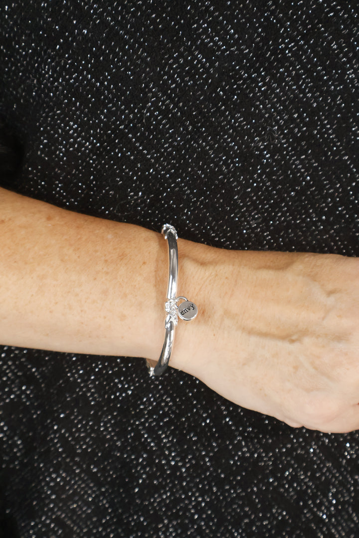 Camila Cross Bangle Silver