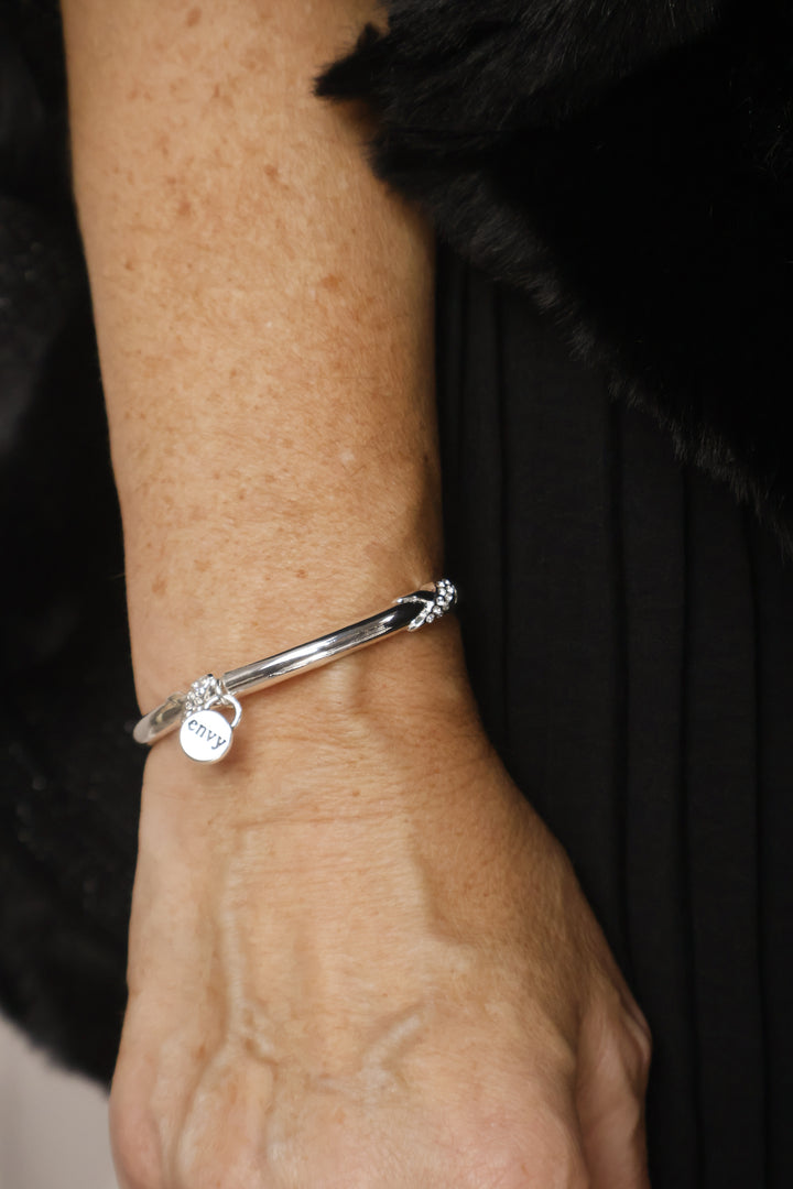Camila Cross Bangle Silver