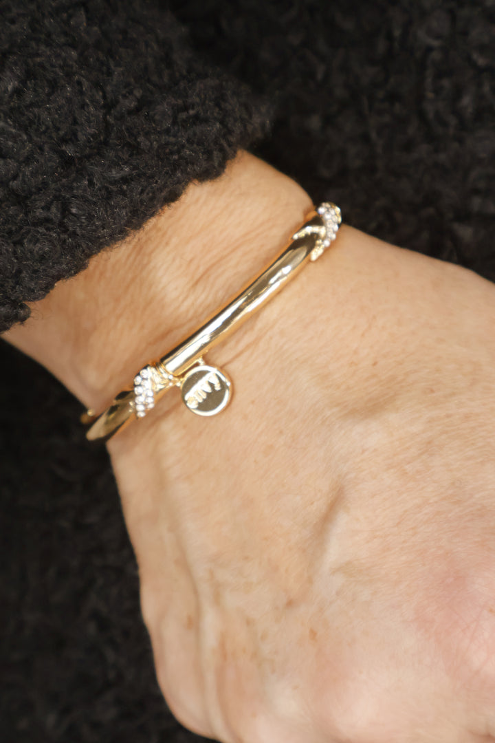 Camila Cross Bangle Gold