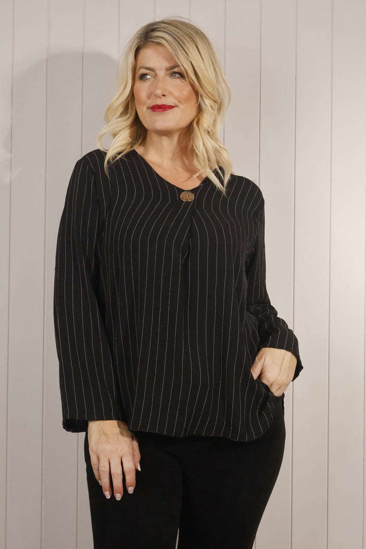 Avery Button Top Black