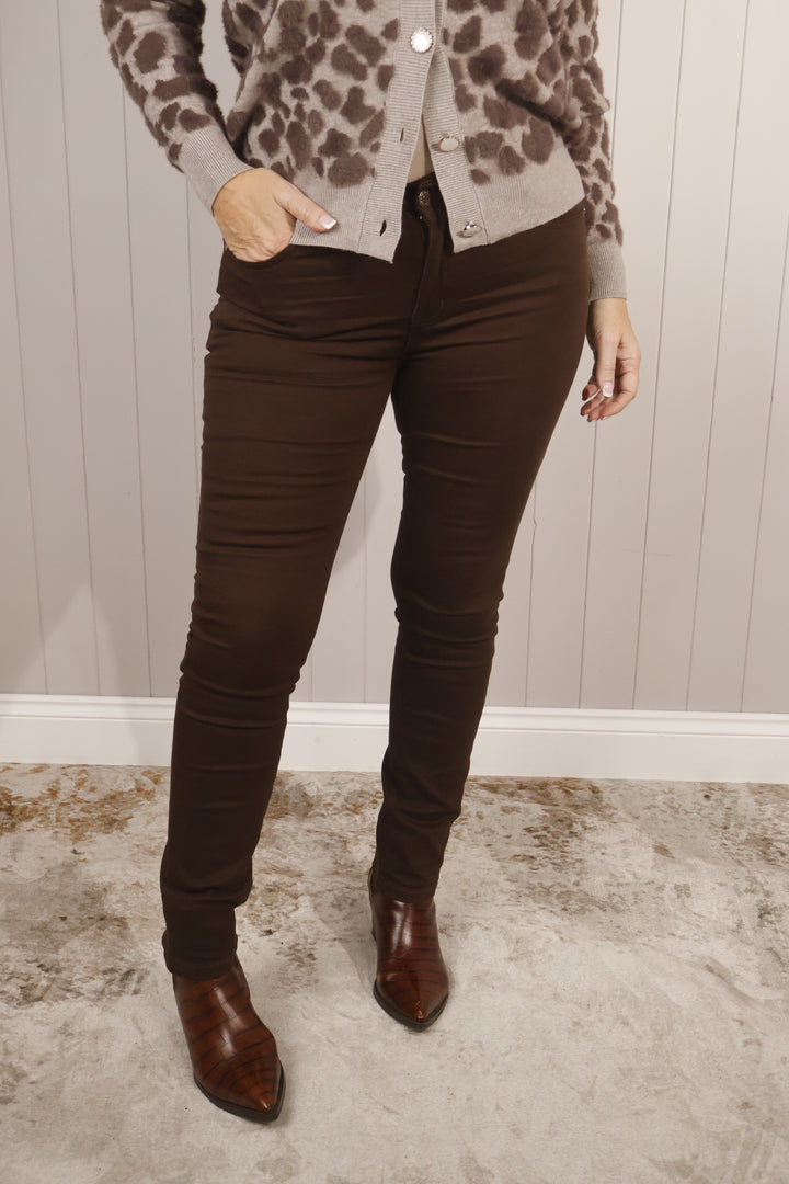 Cora Stretch Jeans Chocolate