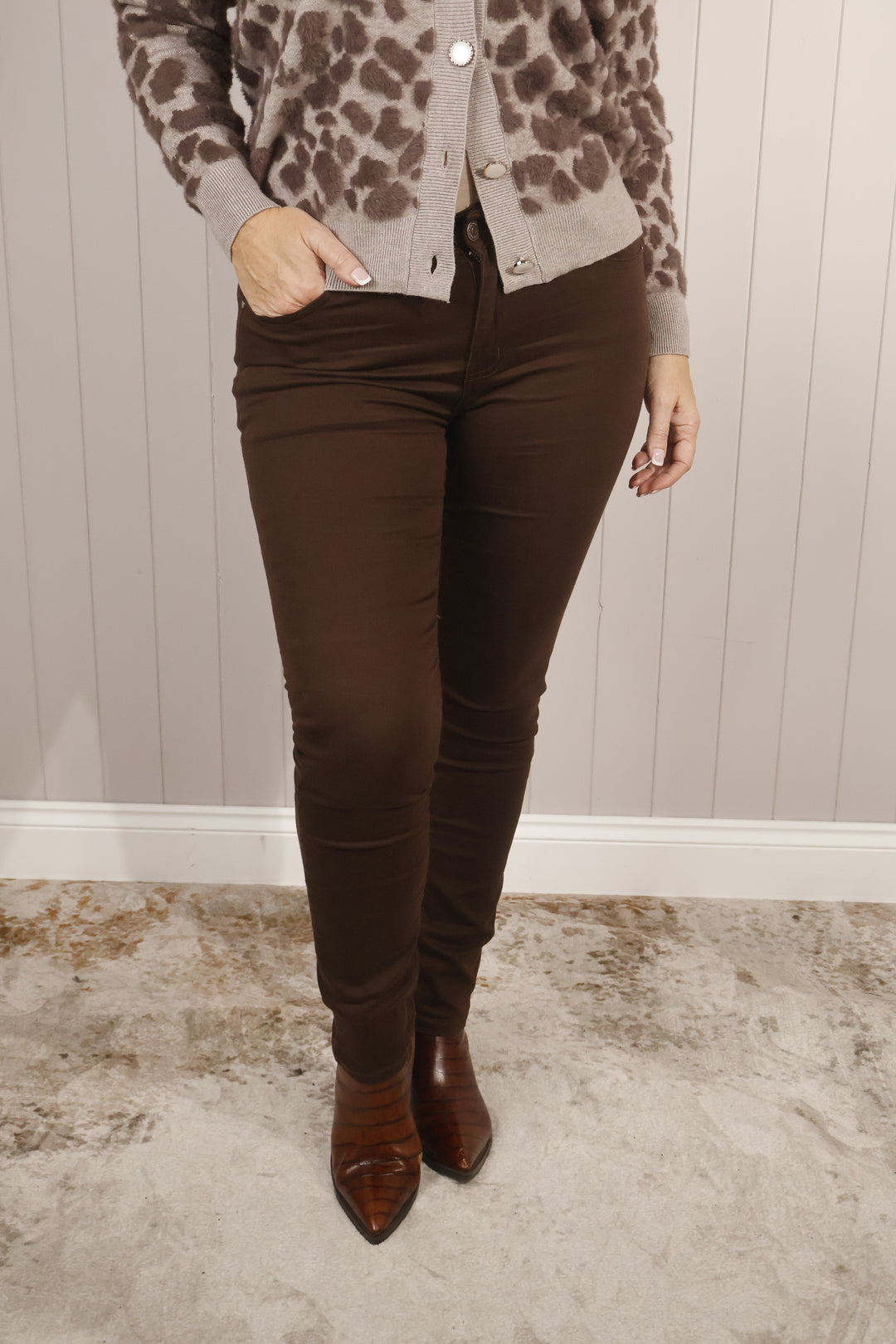 Cora Stretch Jeans Chocolate