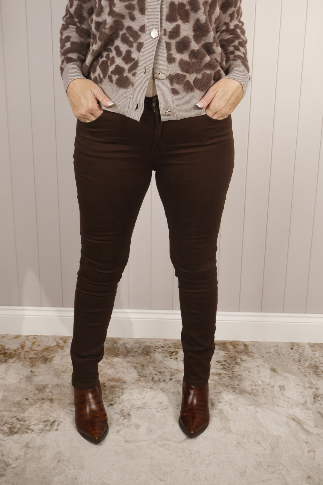 Cora Stretch Jeans Chocolate