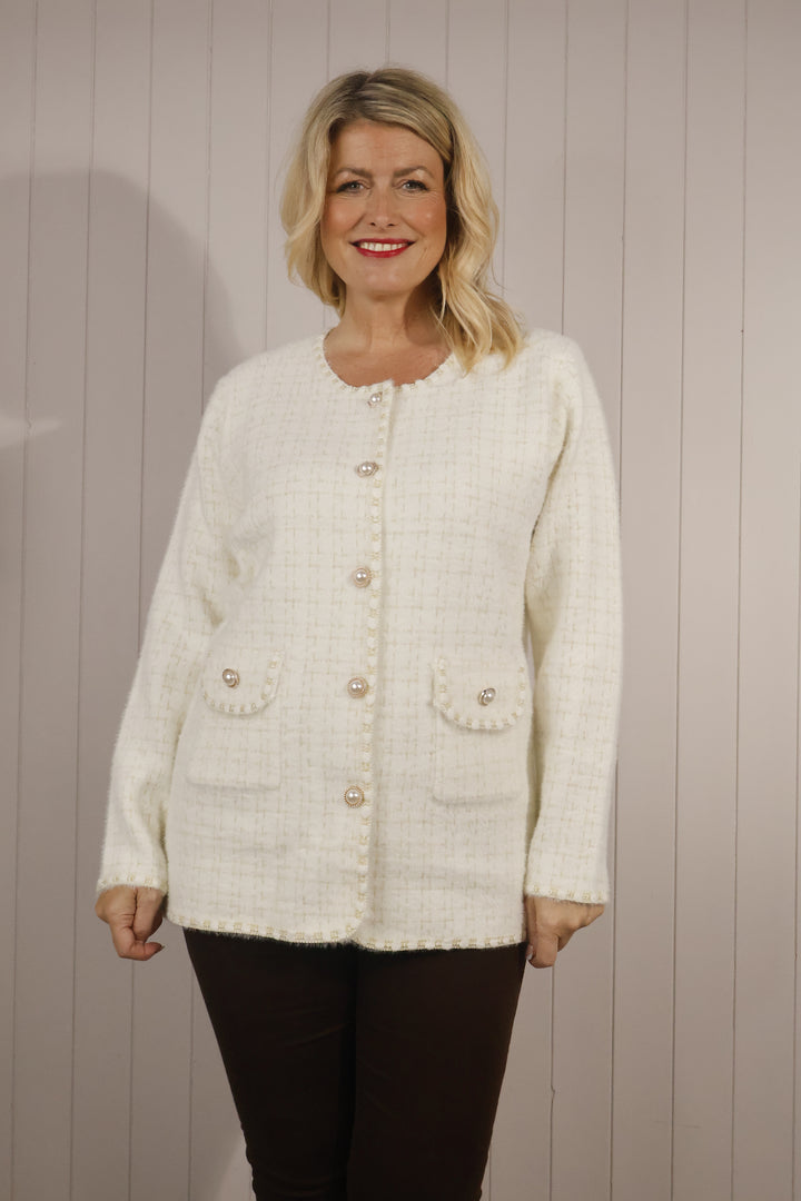 Claudine Tweed Jacket Cream