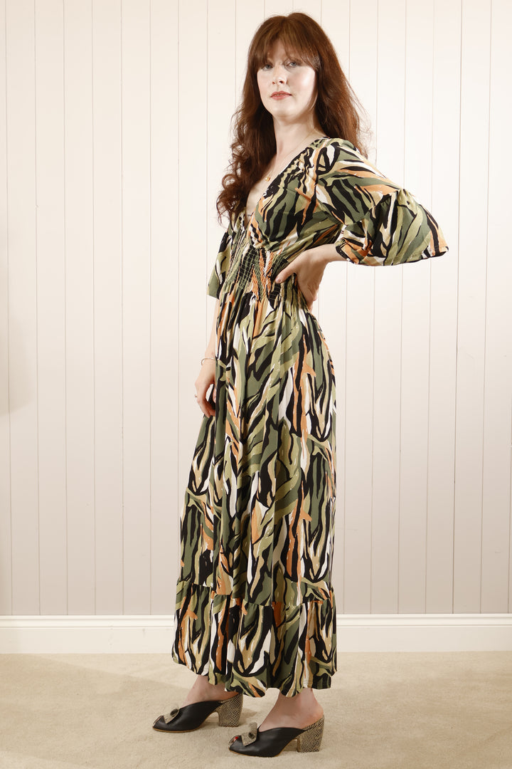 Tulsi Tribal Dress Khaki