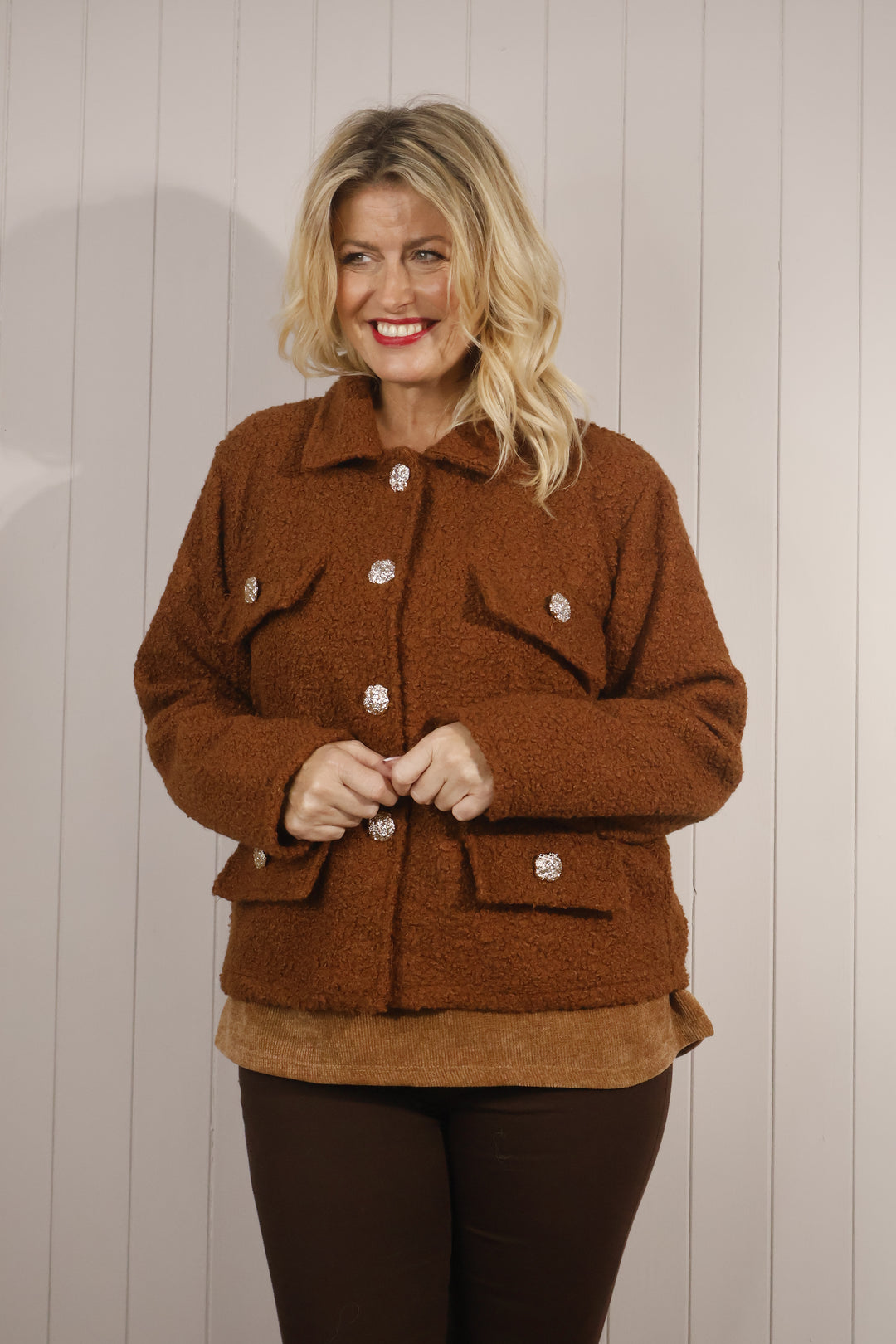 Bonnie Boucle Jacket Tan
