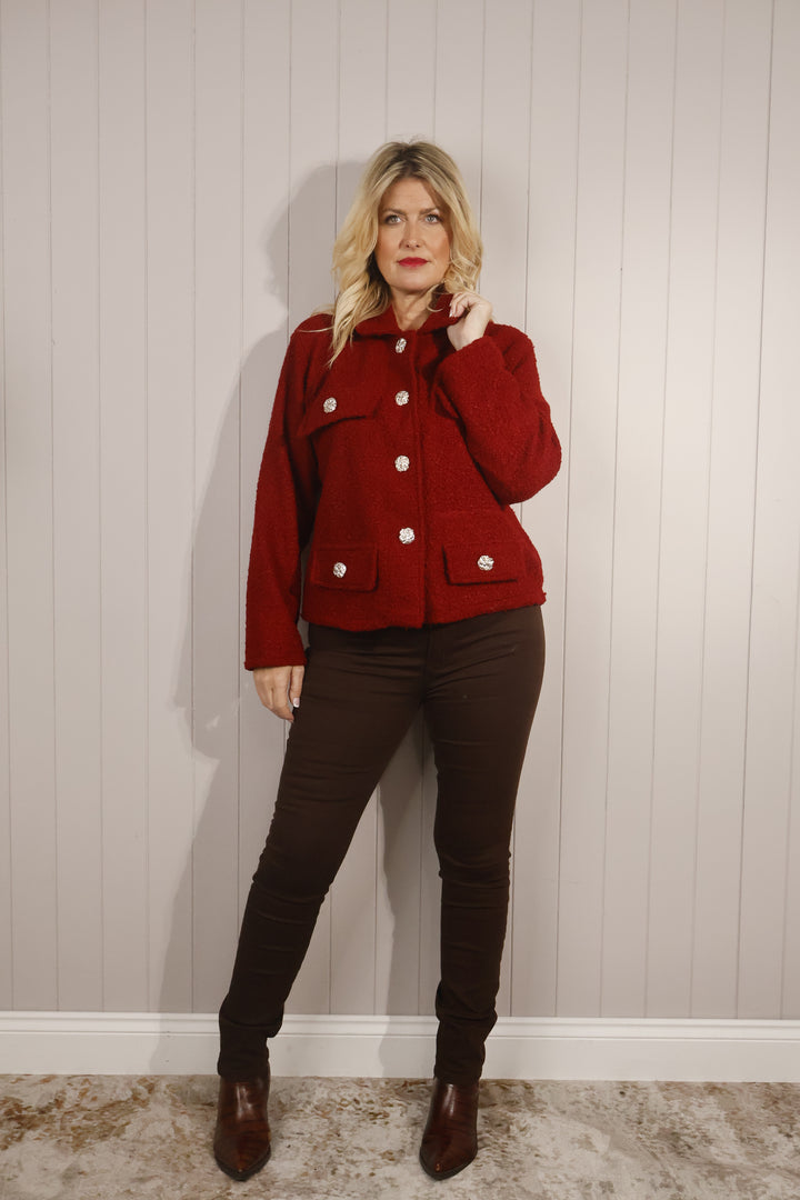 Bonnie Boucle Jacket Wine