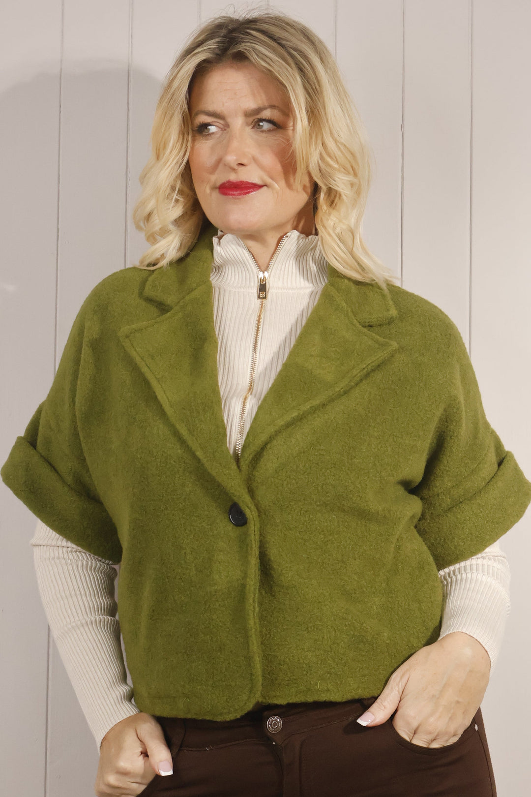 Blake Brushed Jacket Olive