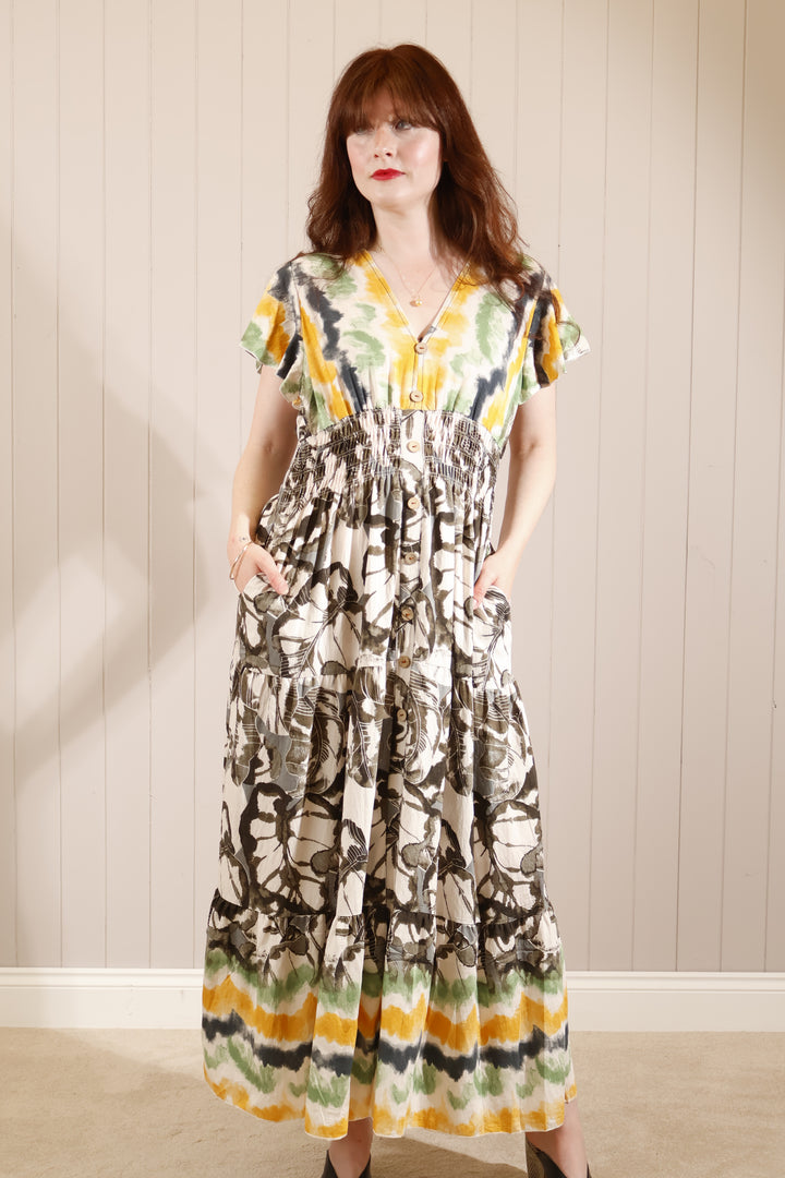Ayla Print Dress Black