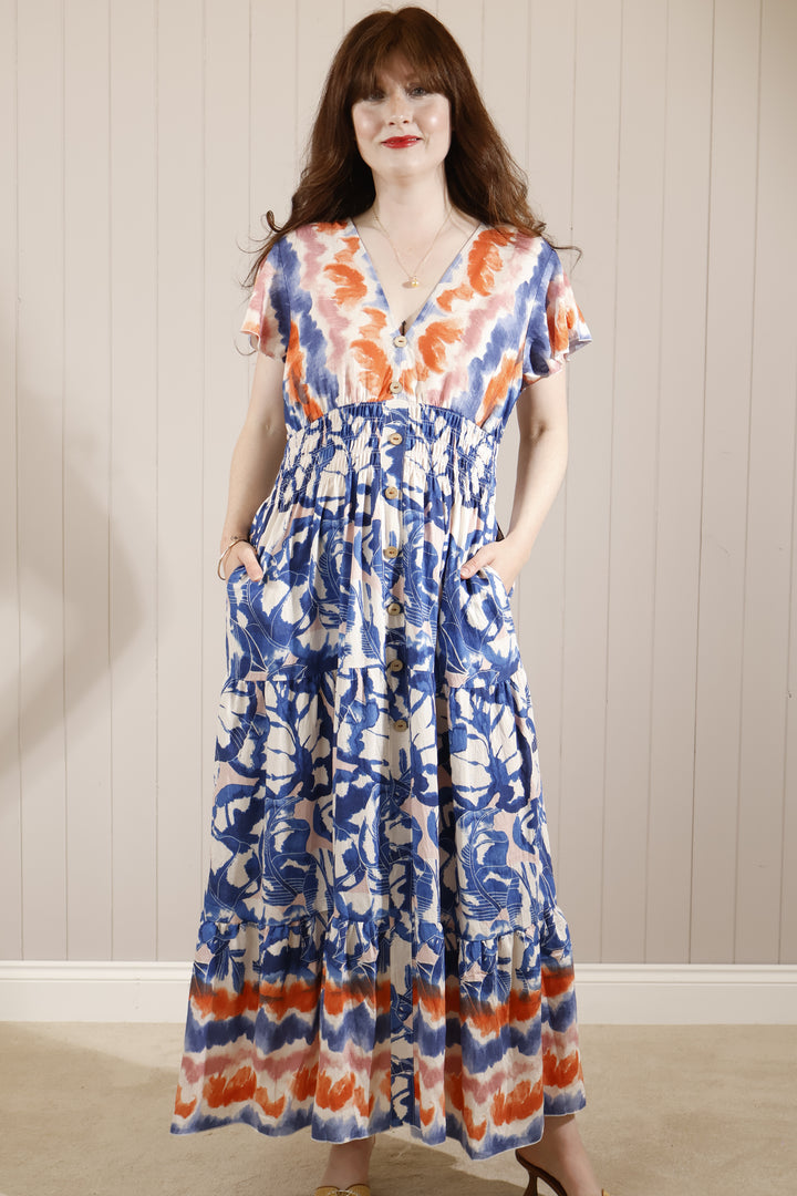 Ayla Print Dress Blue