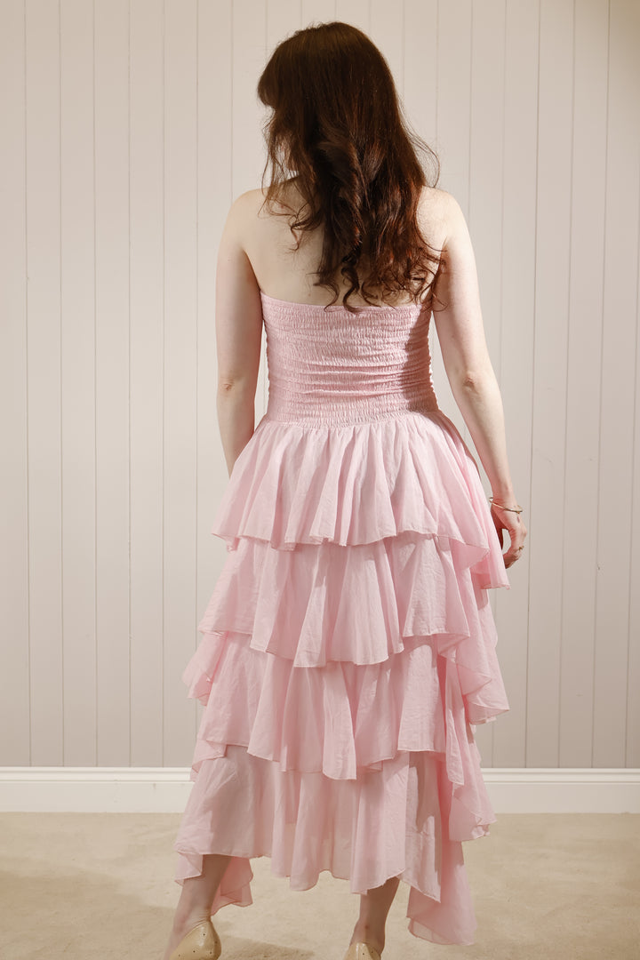 Rosita Ruffle Maxi Dress Pink