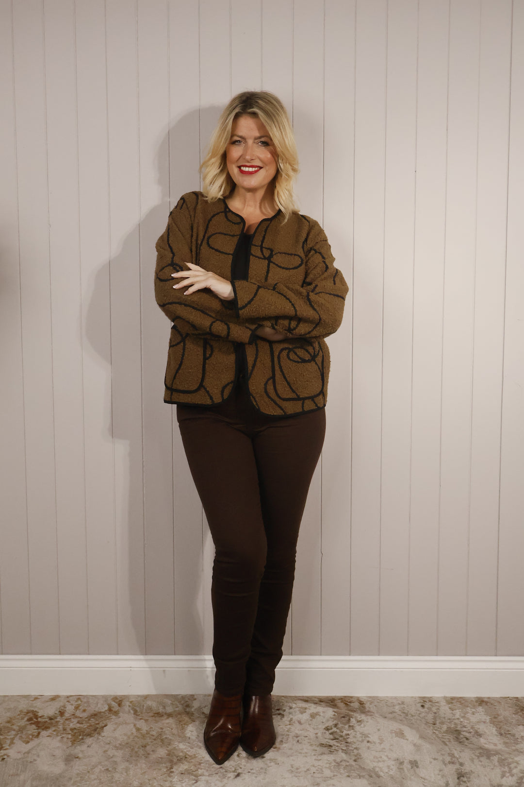 Mara Swirl Jacket Coffee