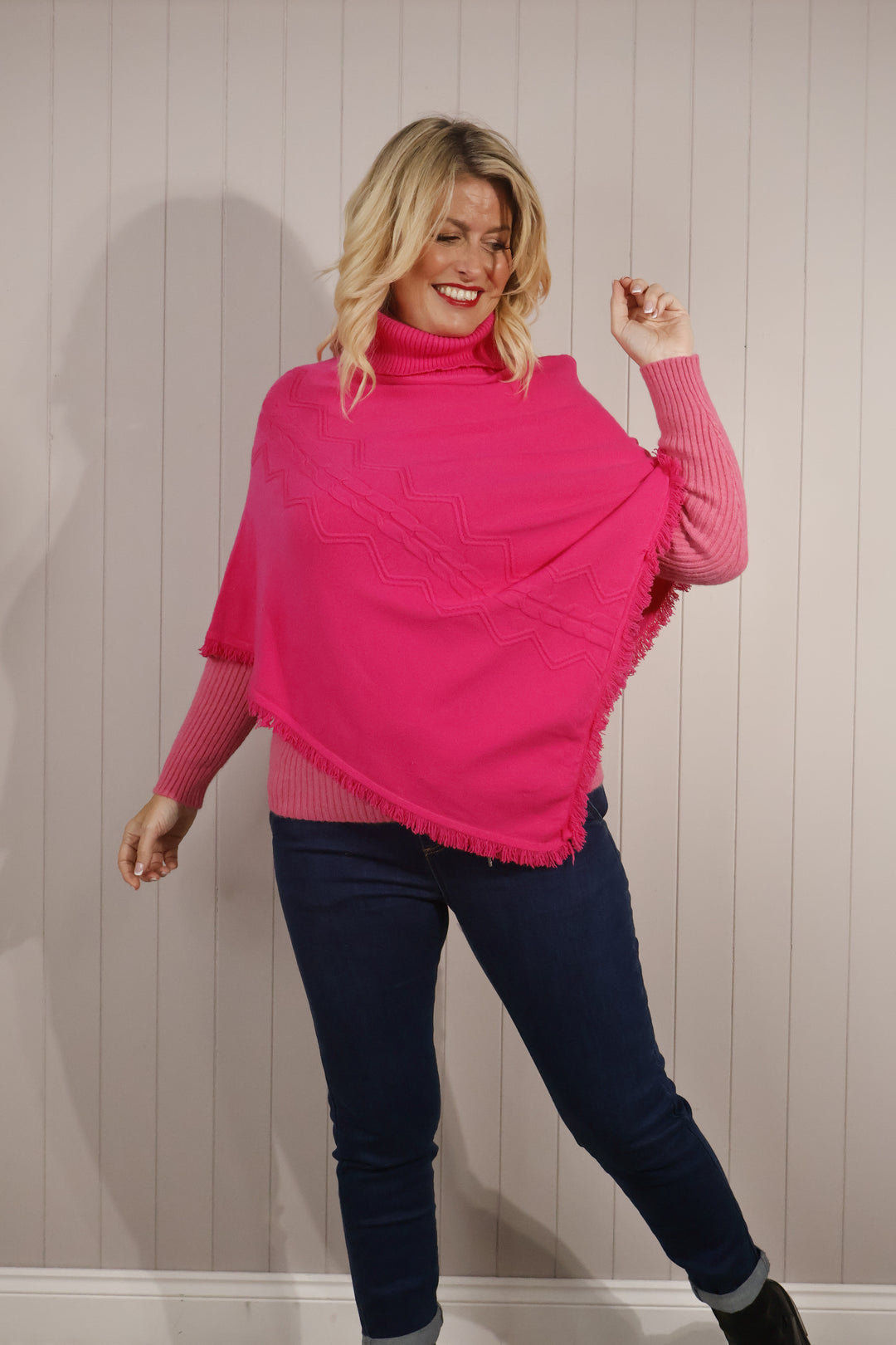 Phoebe Poncho Fuchsia
