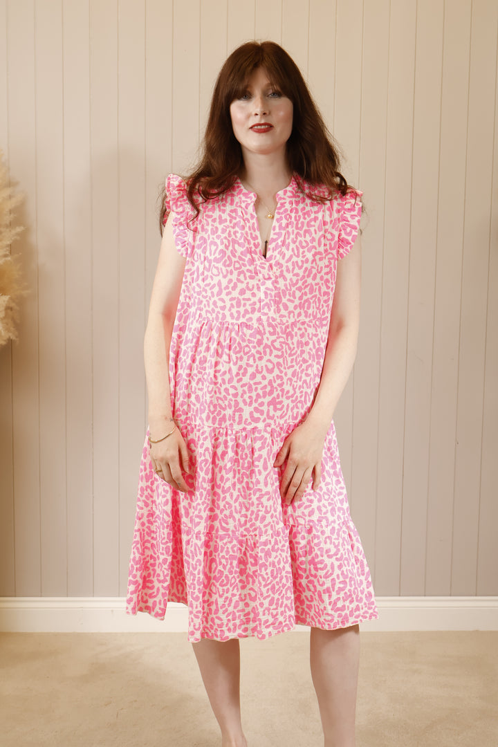 Glow Getter Leopard Dress Pink