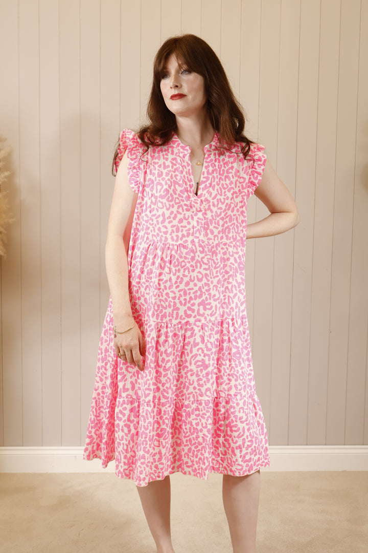 Glow Getter Leopard Dress Pink