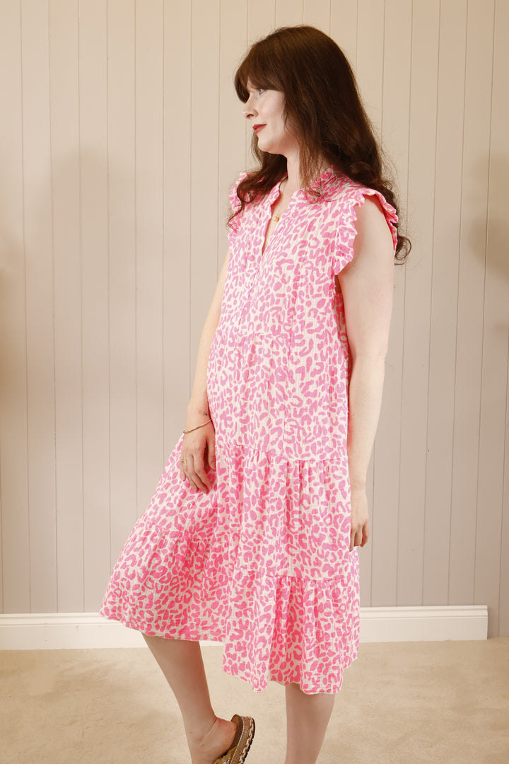 Glow Getter Leopard Dress Pink