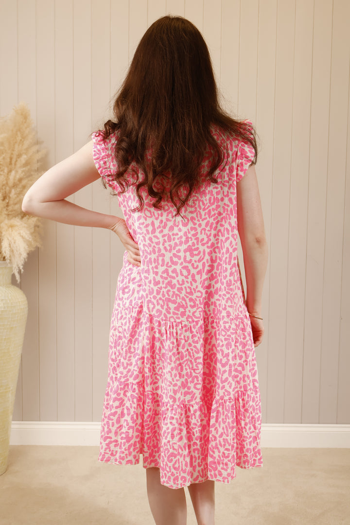 Glow Getter Leopard Dress Pink