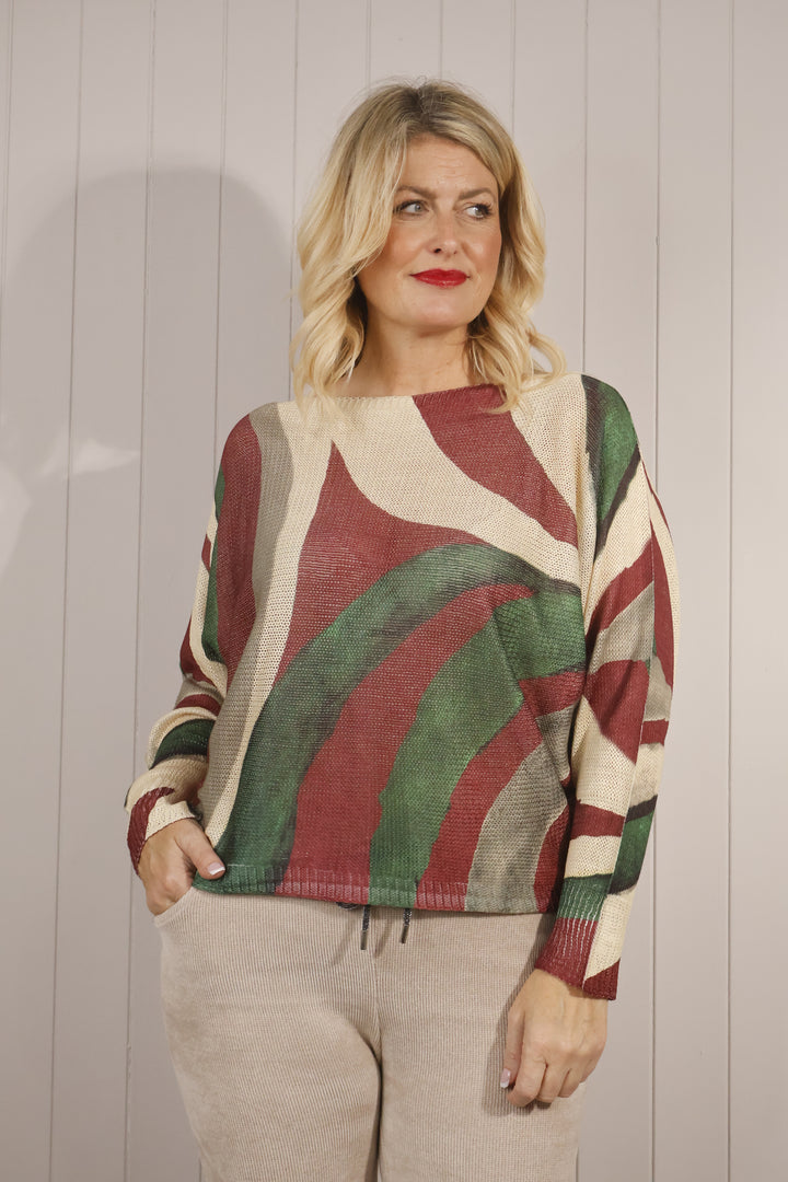 Winnie Watercolour Jumper Green