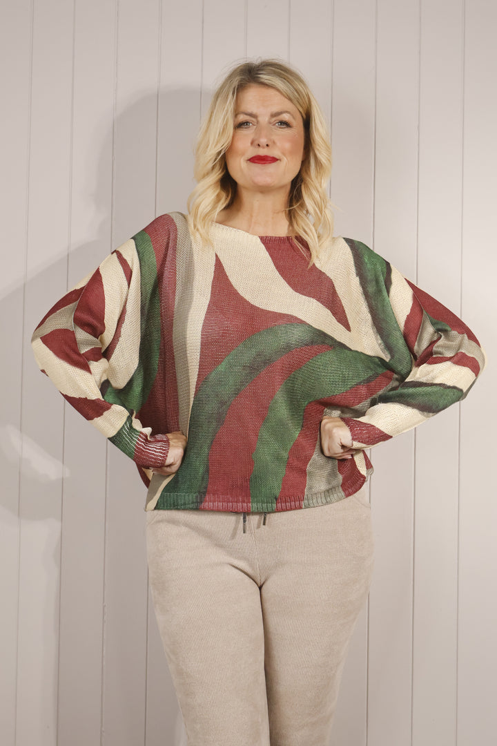 Winnie Watercolour Jumper Green
