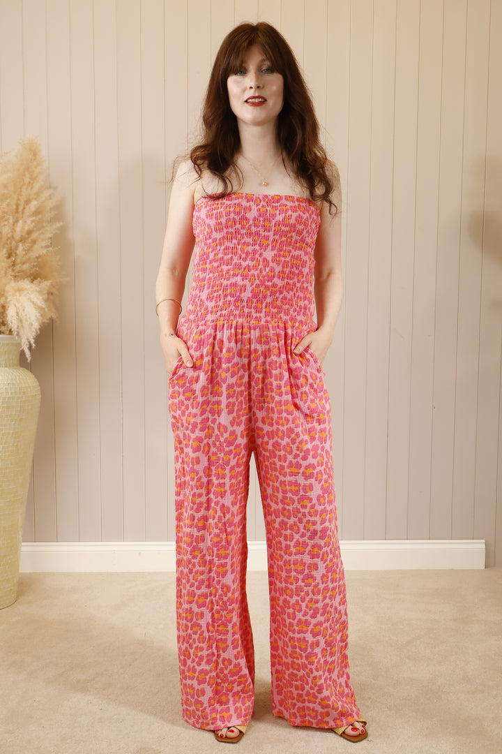 Power Leopard Jumpsuit Pink