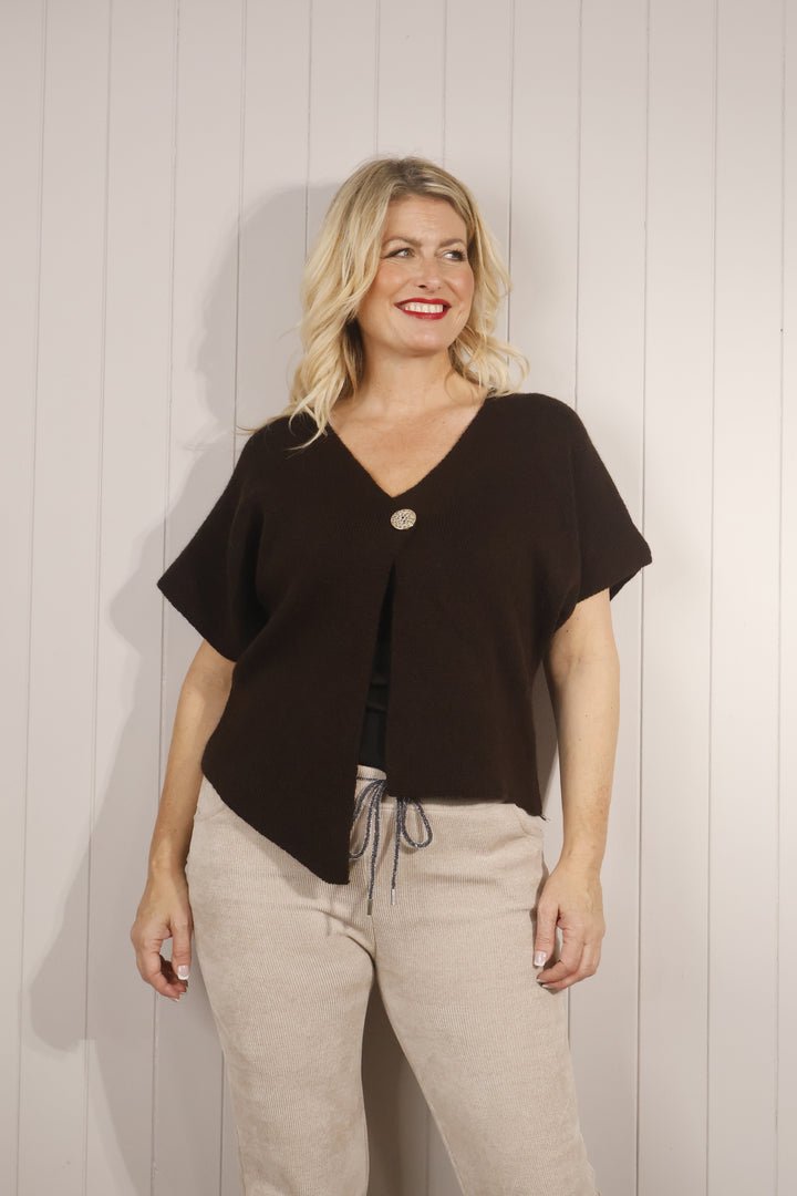 Genesis Gold Button Top Chocolate