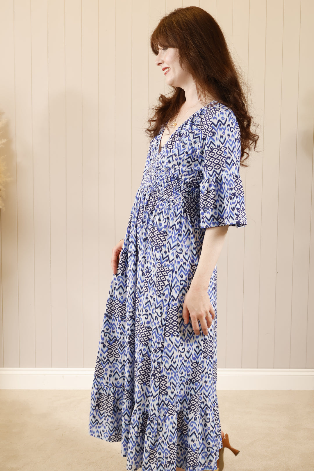 Amaris Aztec Dress Blue