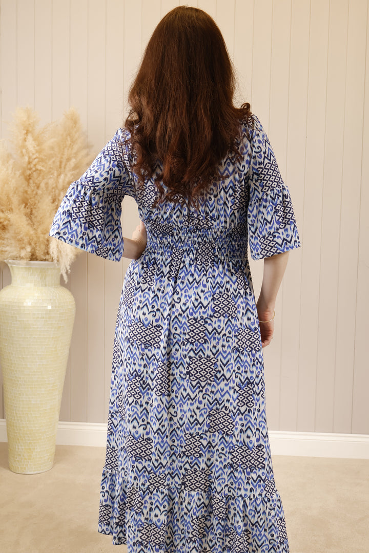 Amaris Aztec Dress Blue