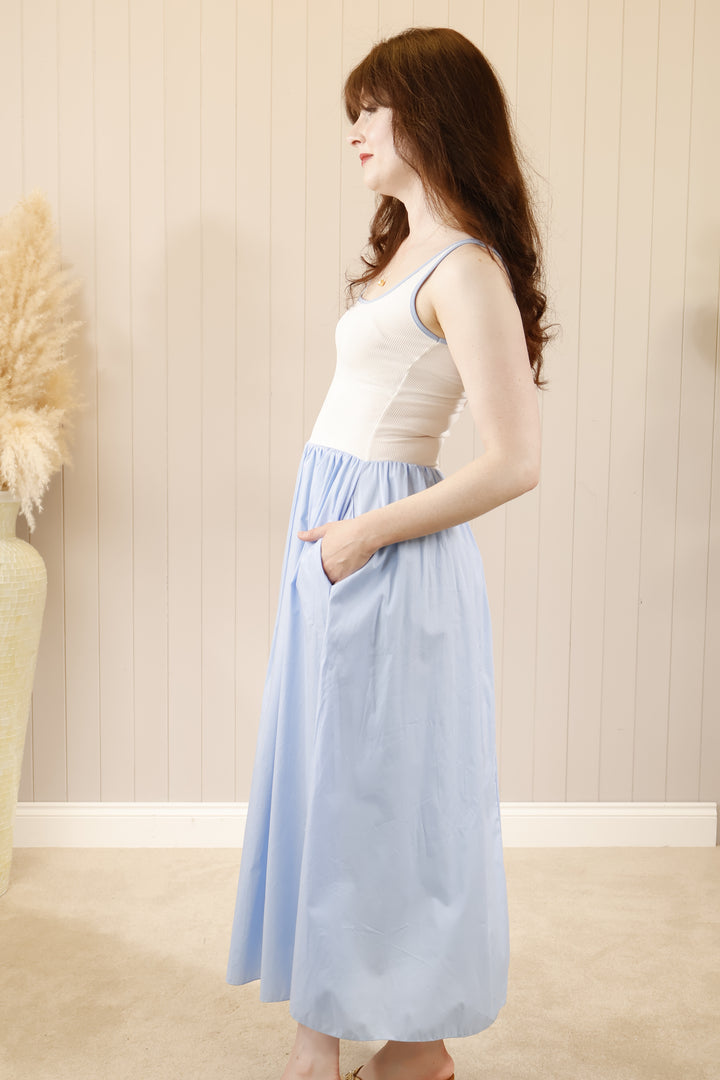 Venus Maxi Dress Blue/White
