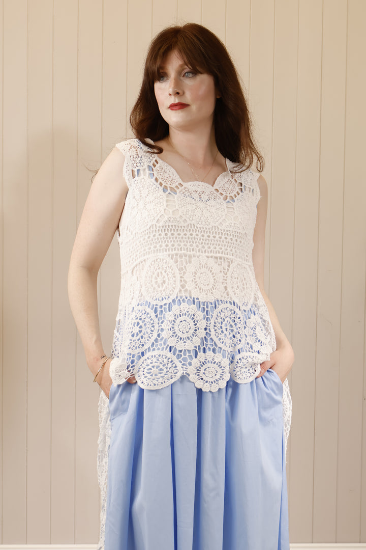 Thea Sleeveless Tunic White