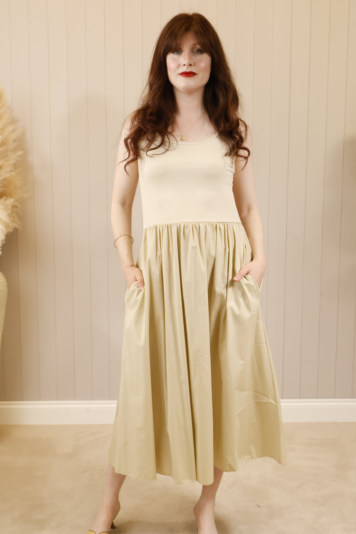 Venus Midi Dress Beige