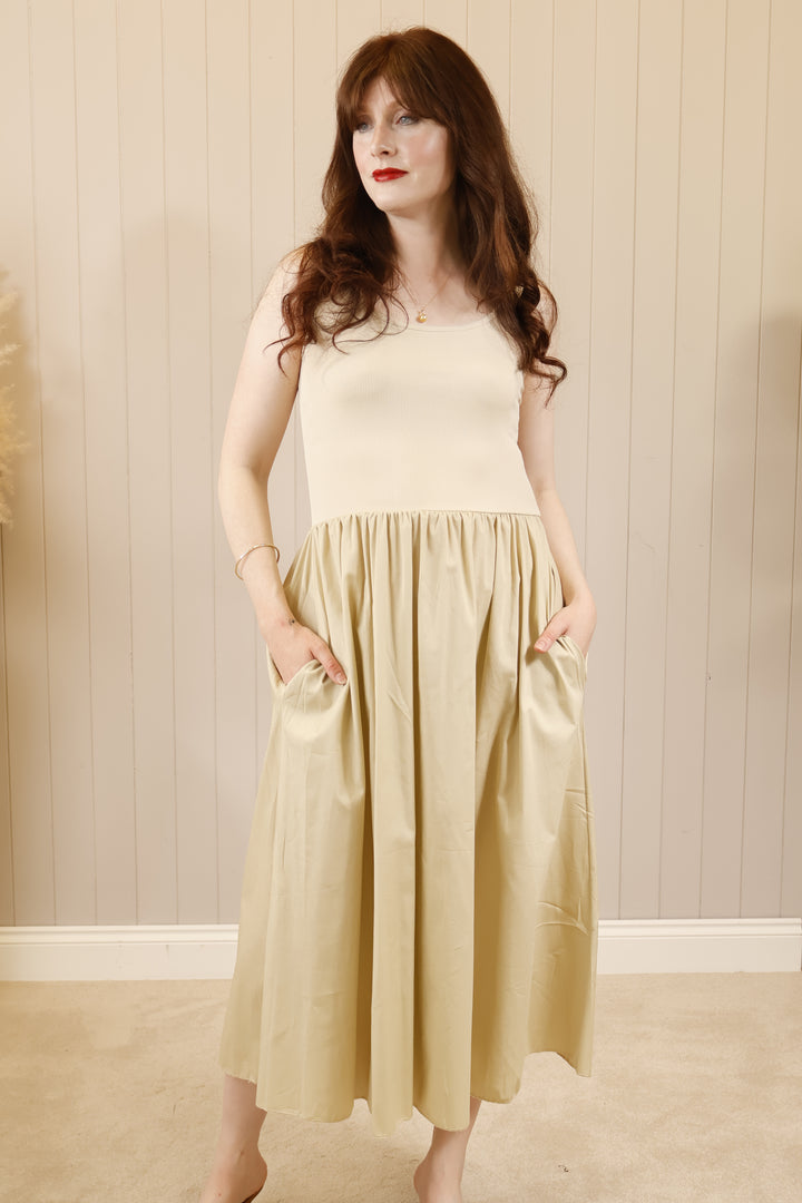 Venus Midi Dress Beige