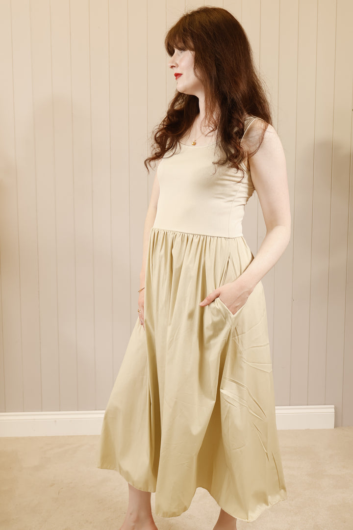 Venus Midi Dress Beige