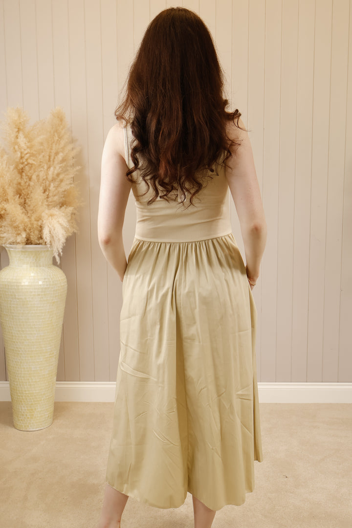 Venus Midi Dress Beige