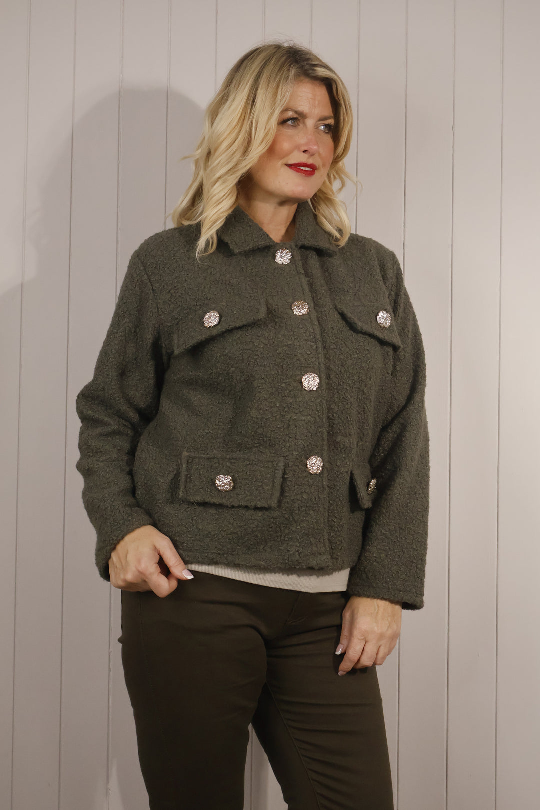 Bonnie Boucle Jacket Khaki