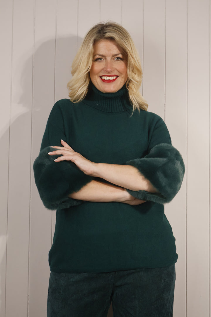 Isabelle Cowl Luxe Jumper Forest Green